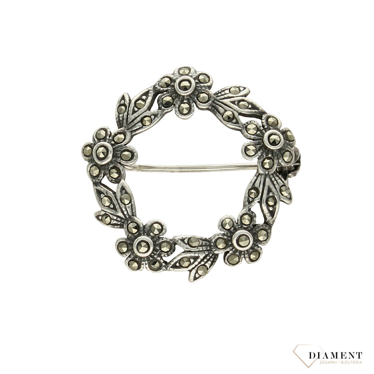 Srebrna broszka wianek z markazytami BR 310.jpg